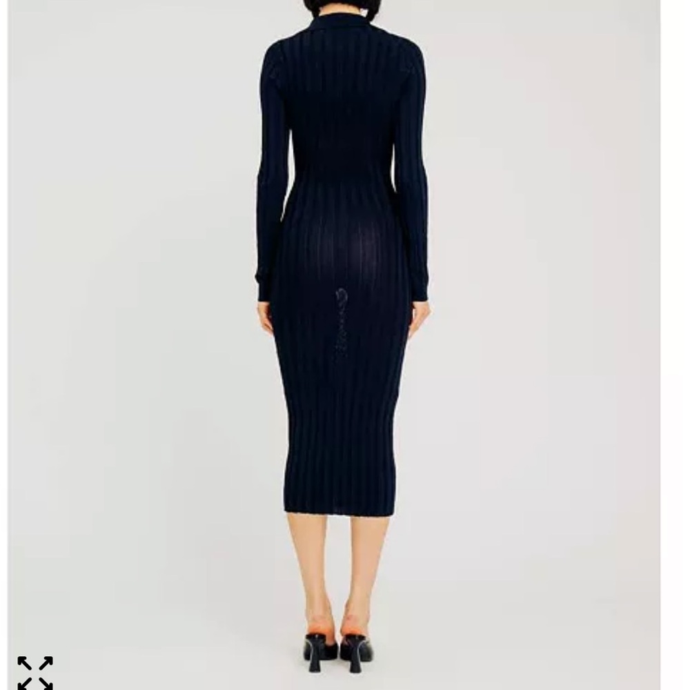 Torn by Ronny Kobo Suri Dress Navy Ribbed Knit Maxi Dress NWT Size M - Picture 2 of 9